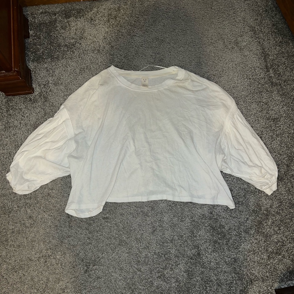 Free People - We The Free 3/4 Sleeve Oversized Top - White/Cream